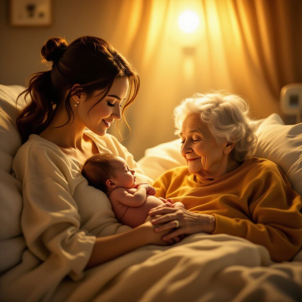 Human Life Cycle: Fetus to Elderly in Digital Art