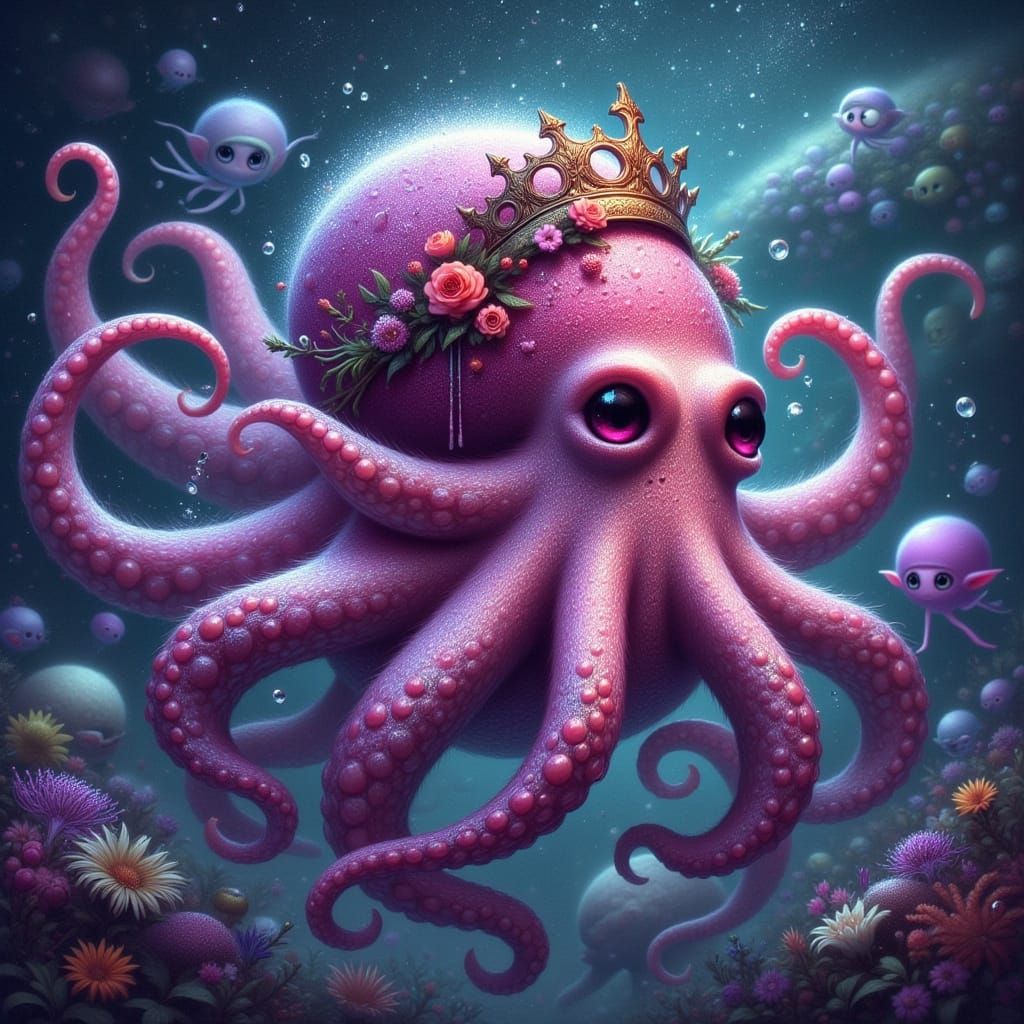 Trendy Tentacled Octopus Pet with Side-Eye and Hugs