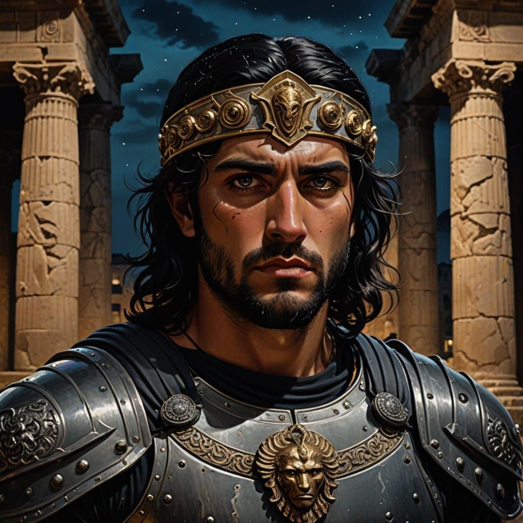 A stunning, big and very close portrait of Perseus, the Slay...