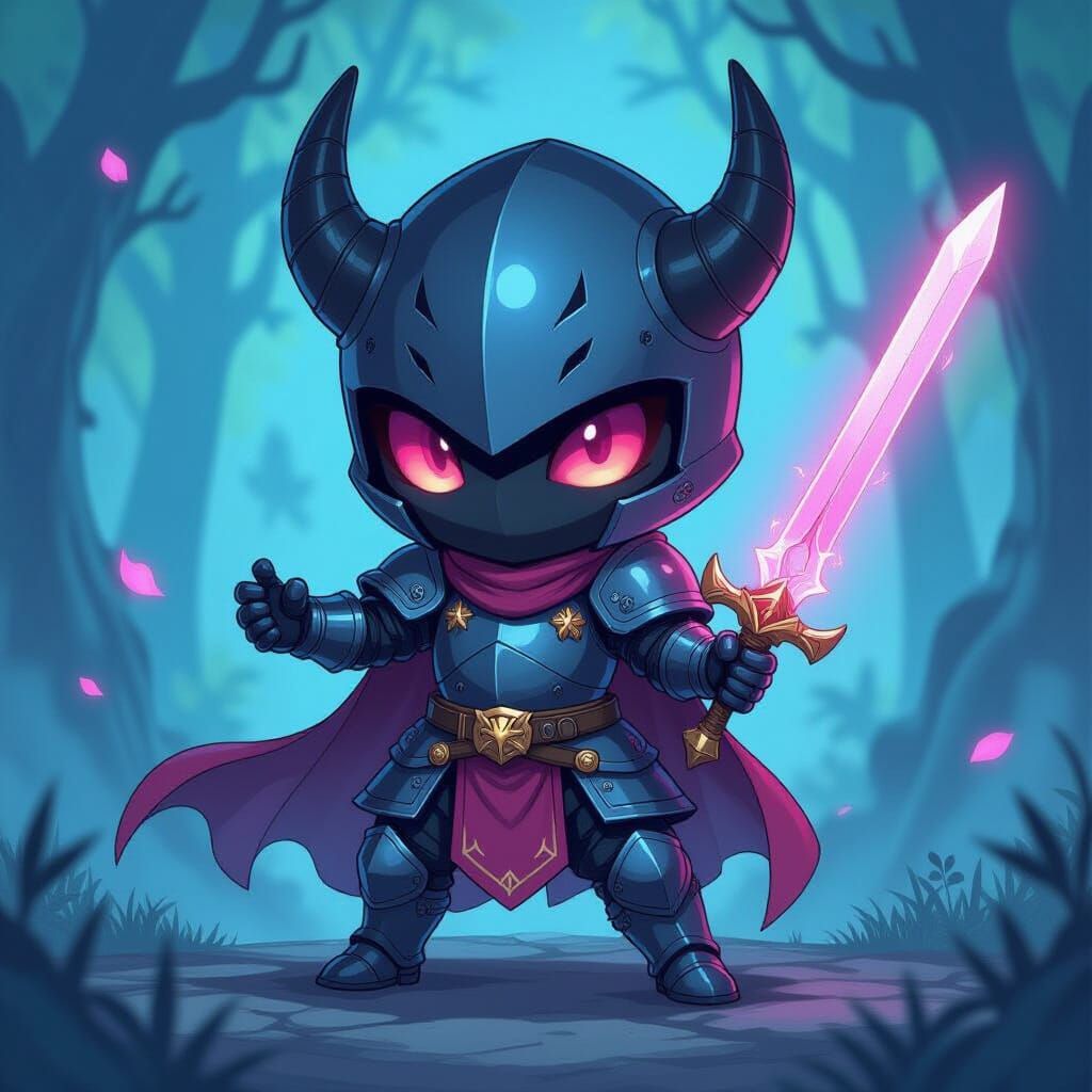 Chibi Demonic Knight in Manga Anime Style