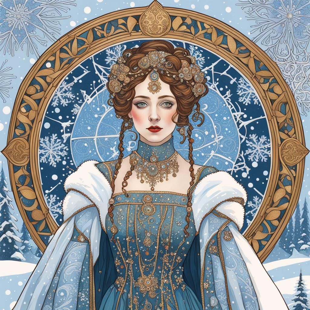 Winter Princess Art Nouveau Portrait