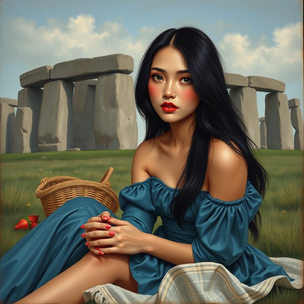 Renaissance Woman's Picnic at Stonehenge
