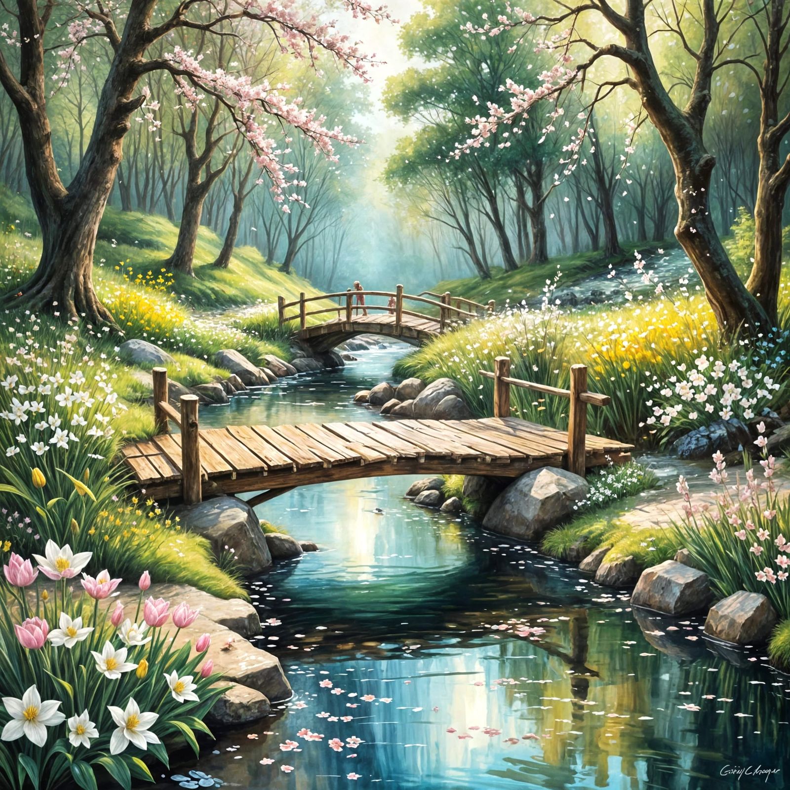 Dreamlike Spring Scene, Whispers of the Forest