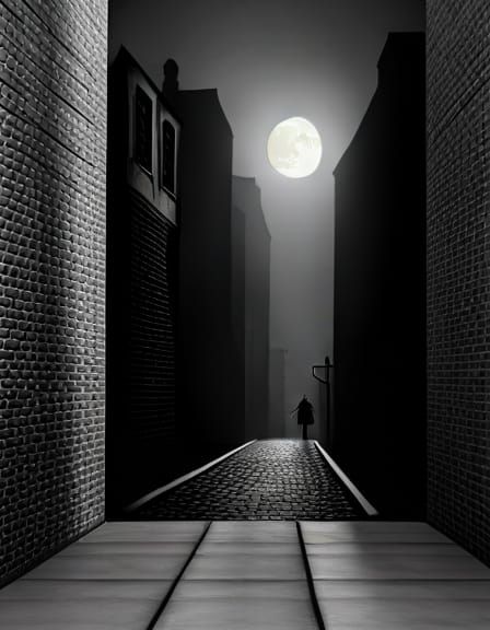 Jack the Ripper in Foggy Alleyway Digital Painting
