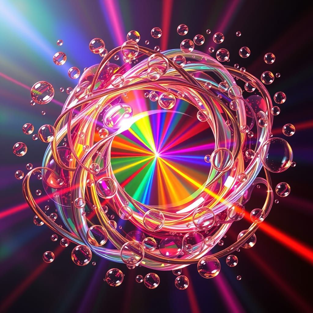 Prismatic Explosion of Luminescent Metallic Bubbles