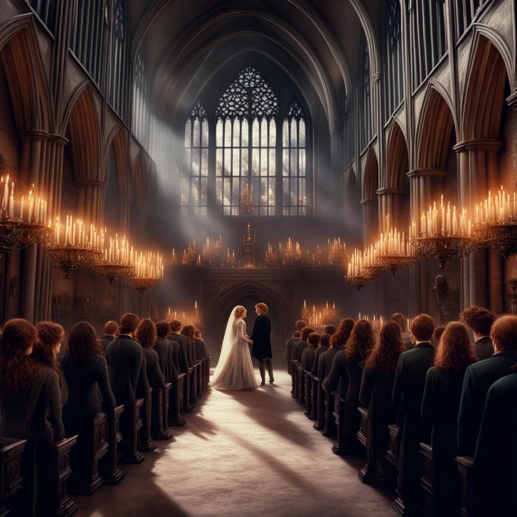Hermione and Ron's Hogwarts Wedding: Digital Matte Painting