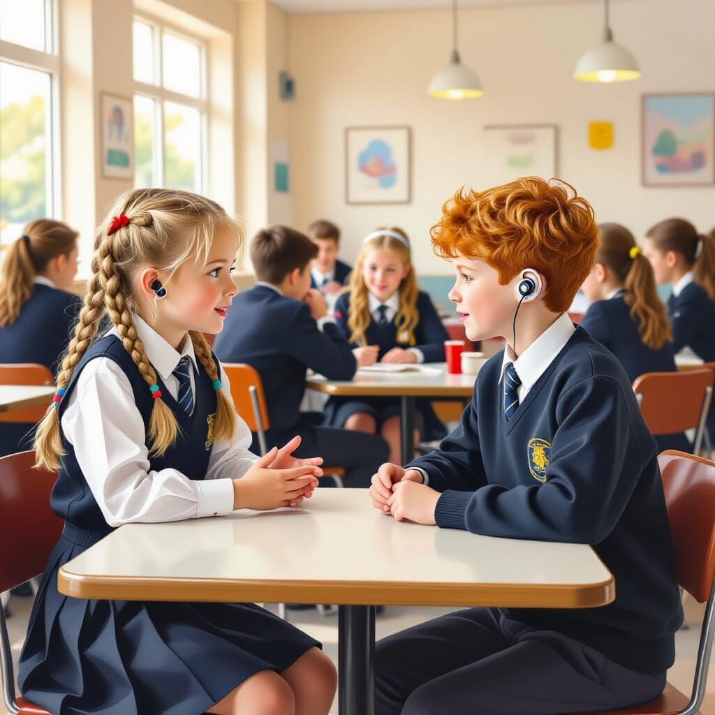 Children Communicate in BSL: Oil Painting Style