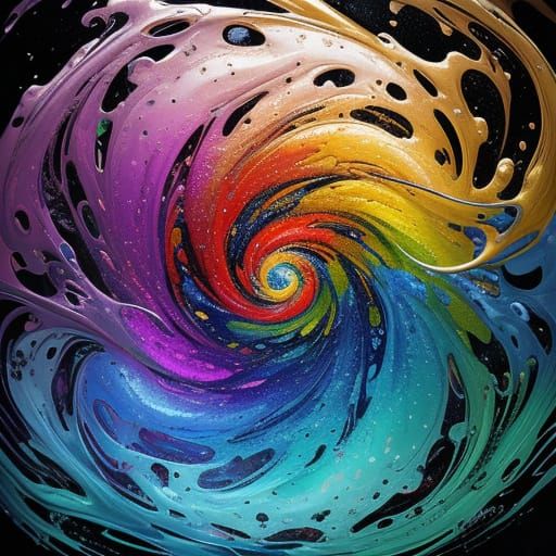 Objects Formed From Liquid Splash Art