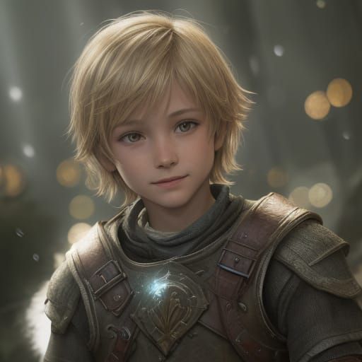 Joyous Skyrim-Inspired Orphan Portrait with Bokeh Effect