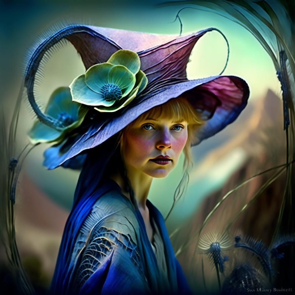 Beautiful Child in Pointy Hat, Magic Realism Art