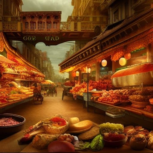 Epic Food Land Digital Matte Painting