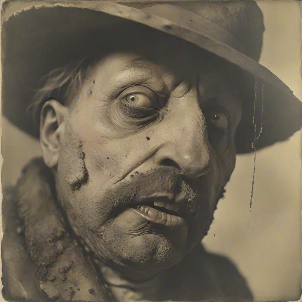 Grotesque Still Life with Rotten Meat in Dramatic Light