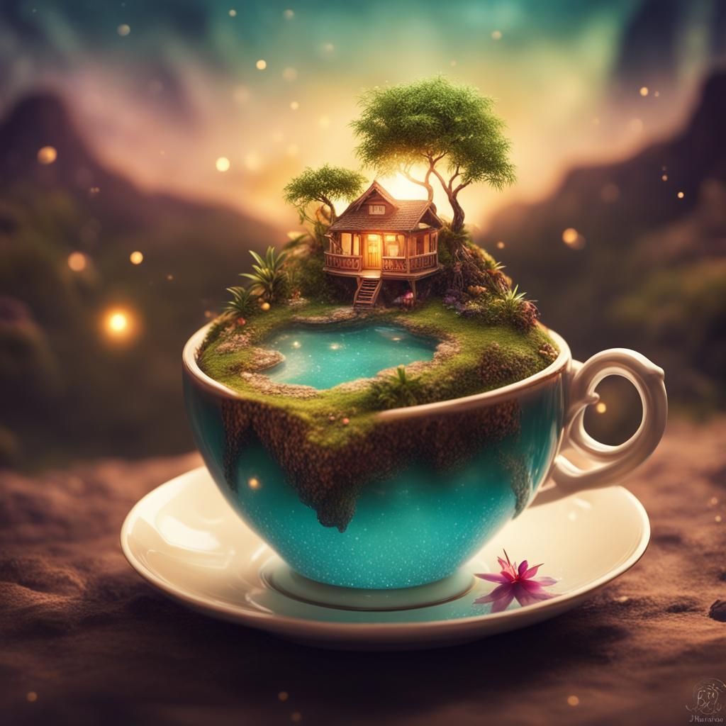 Magical Island Oasis Revealed in a Teacup
