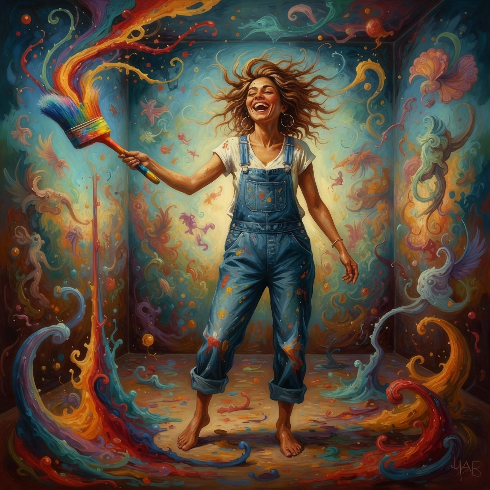 Joyful Artist Paints Magical Worlds in Vibrant Oil