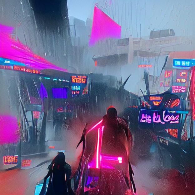 Cyberpunk Neon 'HATE' in Blade Runner Style