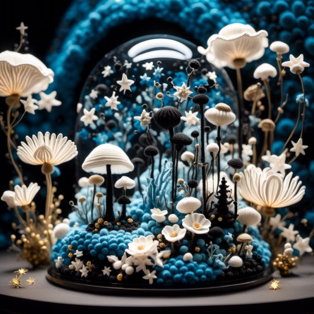 Cosmic Scallop Shells and Flowers in Volumetric Lighting