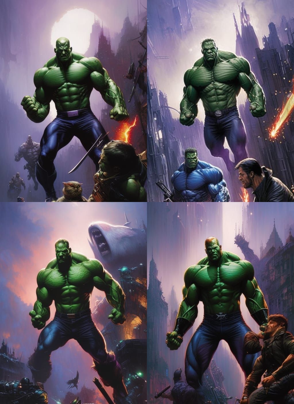 Hulk Crayon Caricature by Jean Baptiste Monge