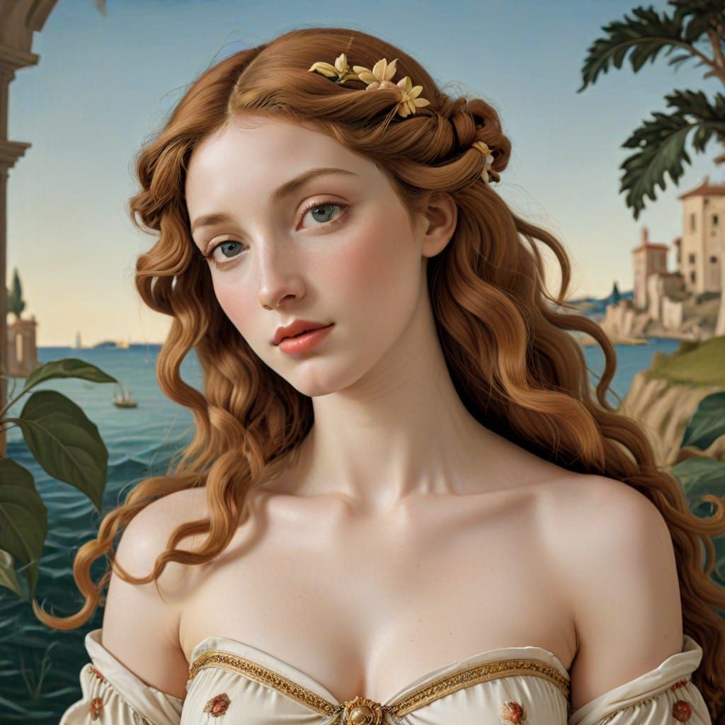 Botticelli Style Sweet Venus Digital Painting