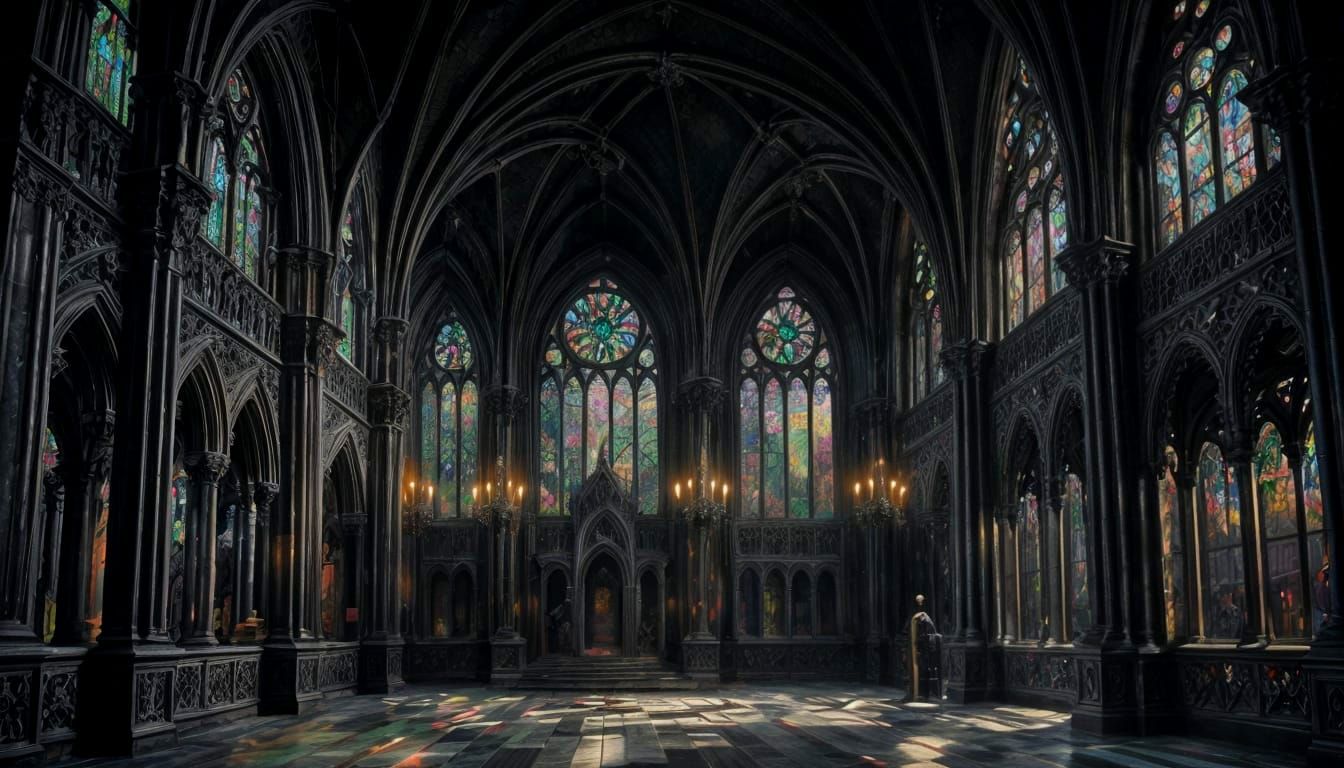 Mystical Gothic Architecture in a Cinematic Art Style
