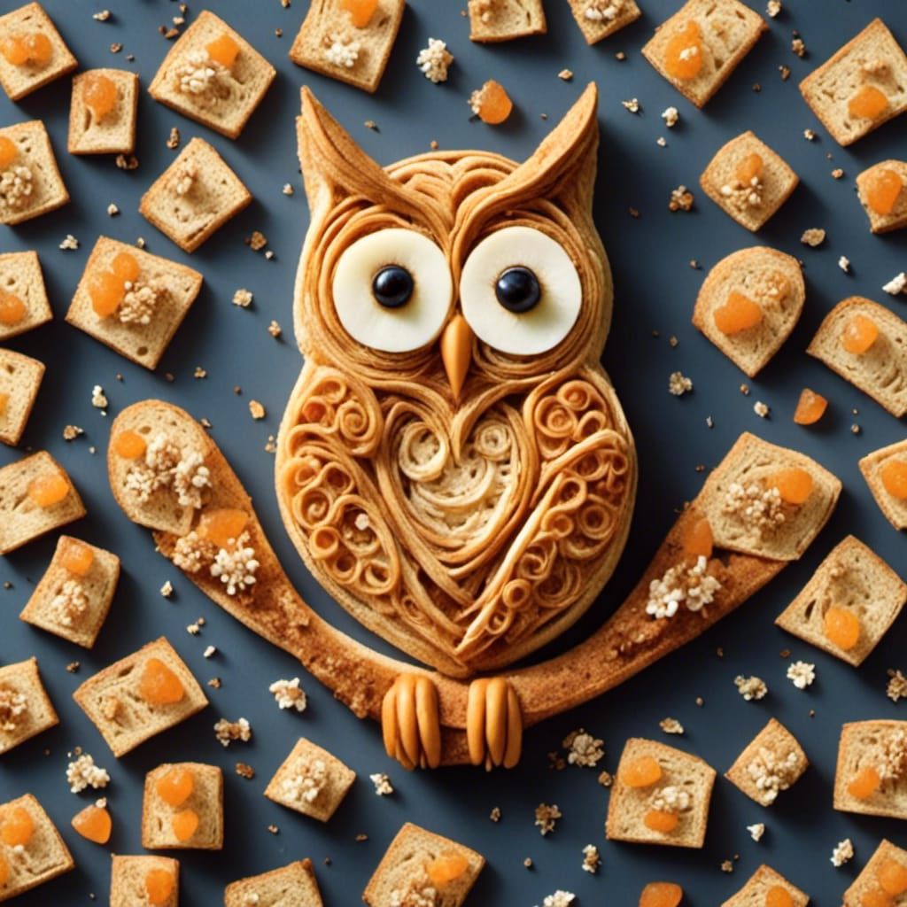 Toast Owl Cartoon: Cute Edible Bird