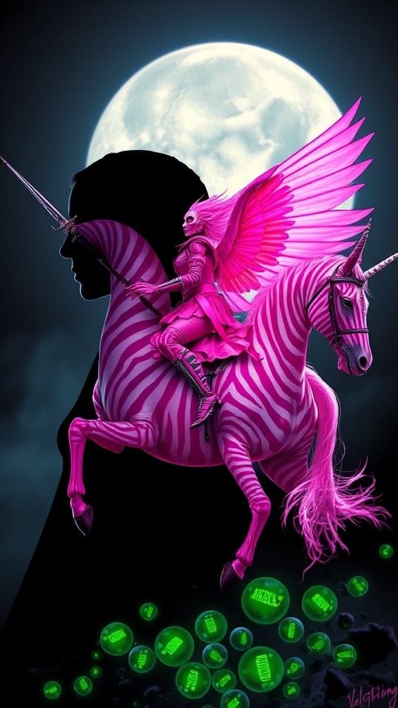 Inside the  profile silhouette of a Pink woman, a photorealistic pink Reaper, with intricate pink gothic armor and sugar...