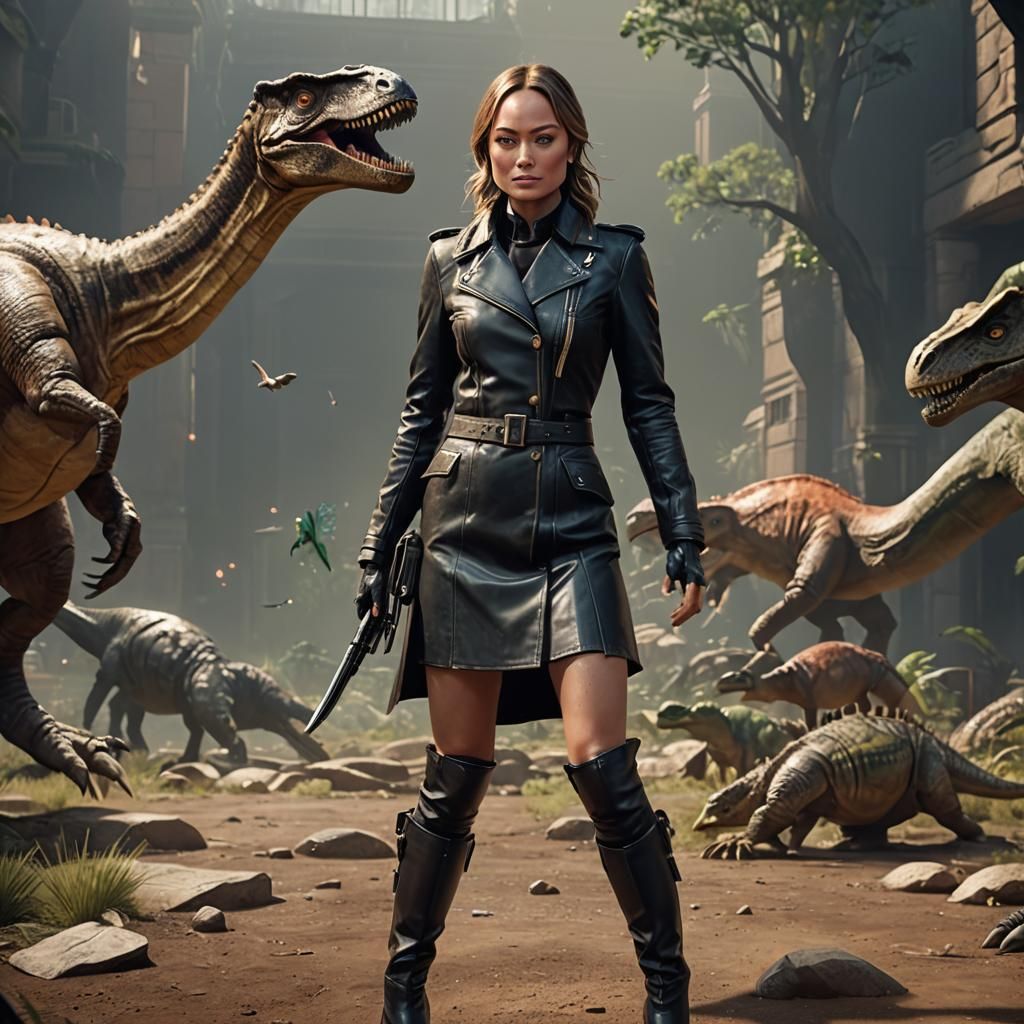 Political Heavyweight Versus Dinosaur in 3D Game Style