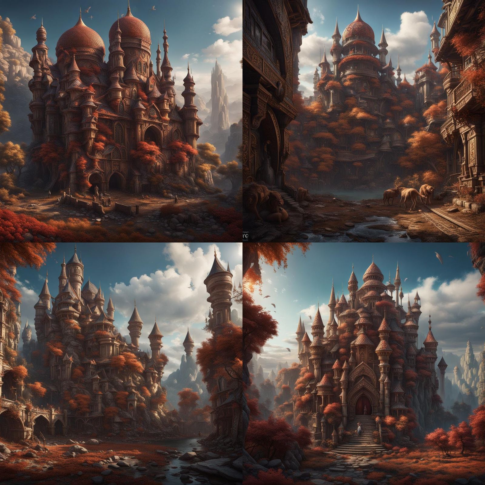 Happy Dog Eating: Detailed Matte Painting