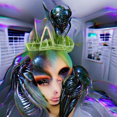 Menacing Alien Queen in Dark Atmosphere