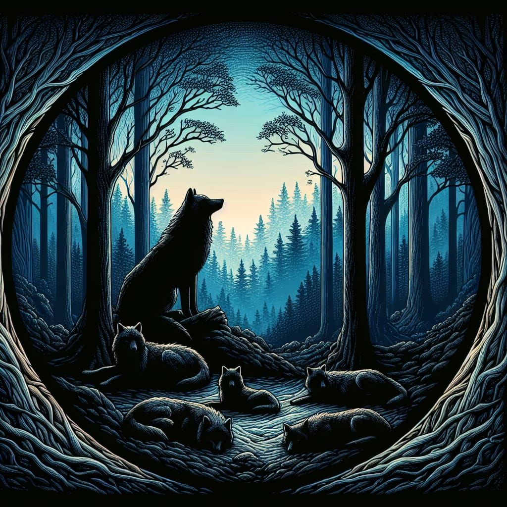 Fantasy Wolf Pack Concept Art in 8K