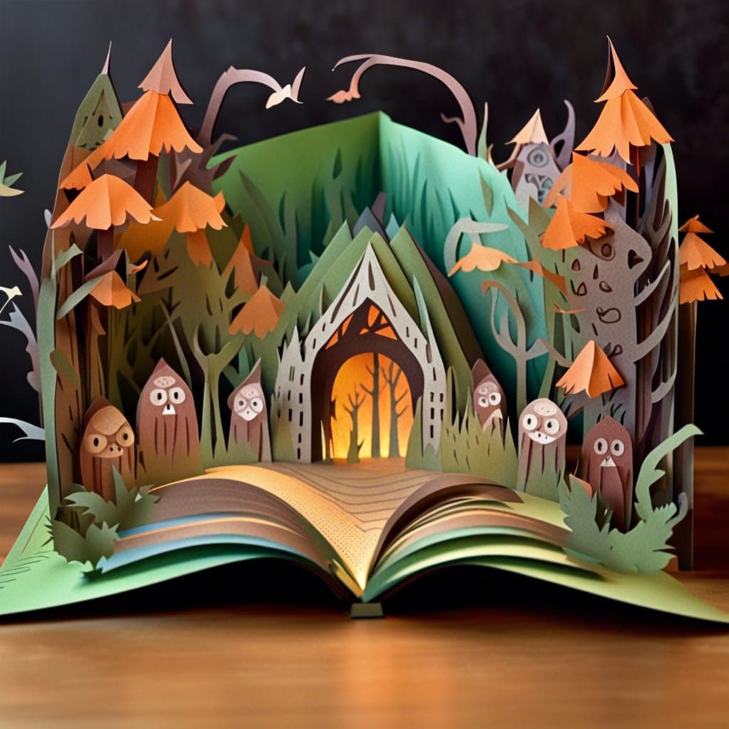 Scared Fairy Tale Pop-Up Book in Paper Art