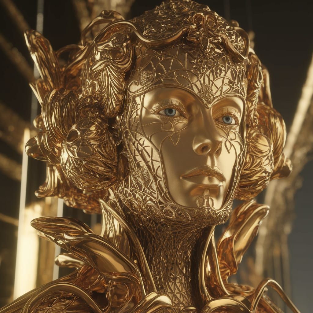 Leopold Trafford: Futuristic Fashion Icon in Polished Gold a...