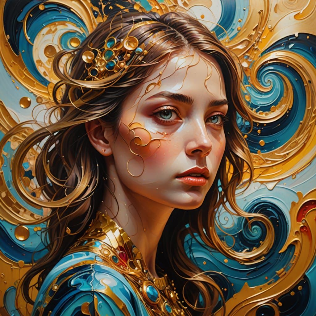 Surrealist Portrait in Oil Painting Style