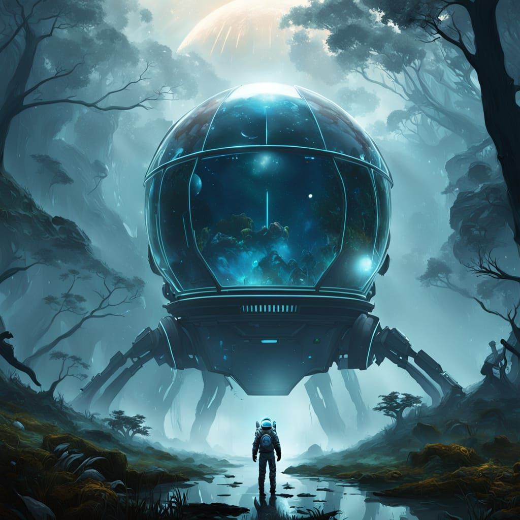 Surreal Space Odyssey in Enchanted Forest