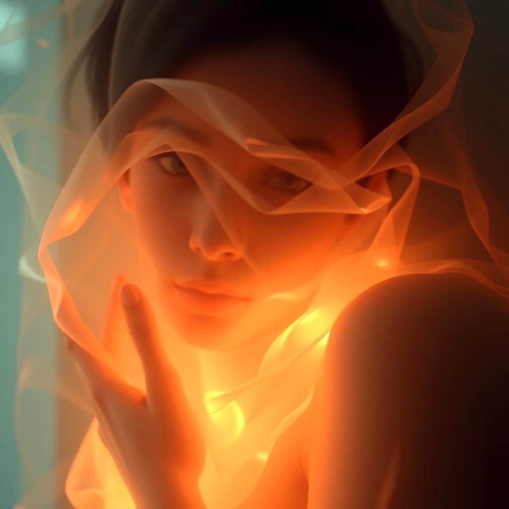 Magnetic Vision: Alluring Gaseous Female Shapes