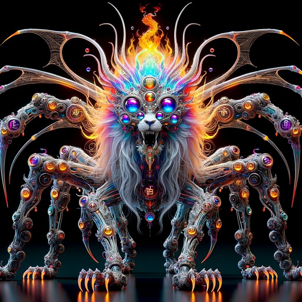 Surreal Hyperdimensional Aliens in Cyberpunk Aesthetic