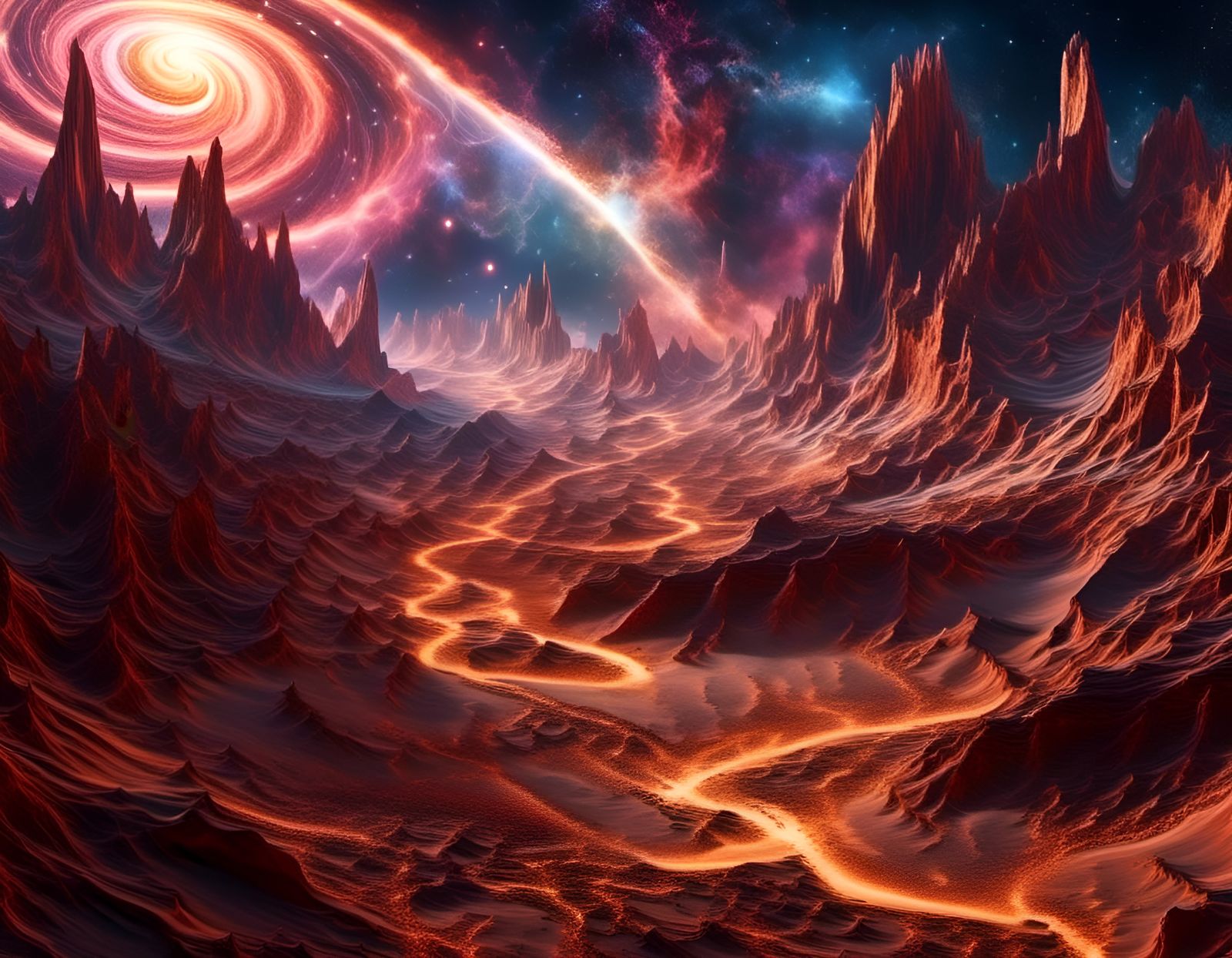 Desert Ghost Town in Space with Red Dirt