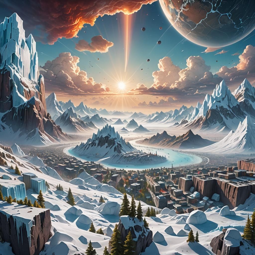 Flat Earth Fantasy Concept Art in Unreal Engine