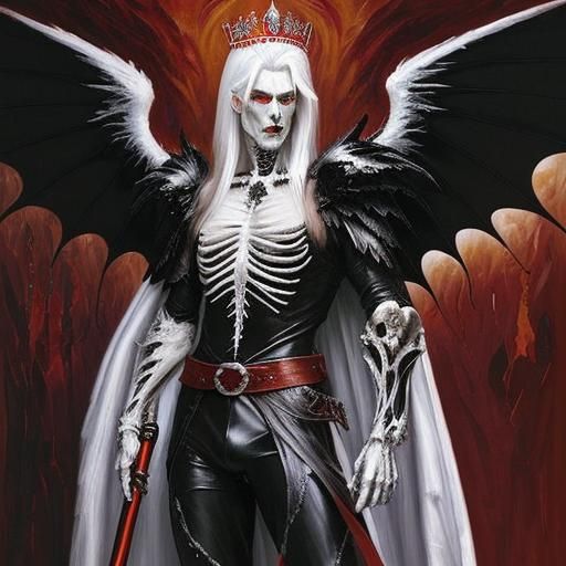 Vampire King in Demonic Castle as Impasto Painting