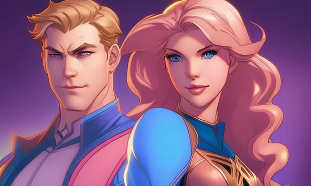 Archie and Betty: Hyperdetailed Art Nouveau Portrait