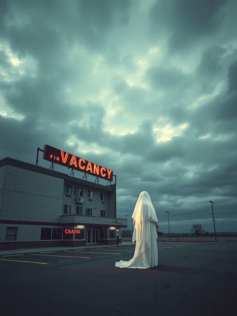 Ethereal Ghost at Deserted Art Deco Hotel