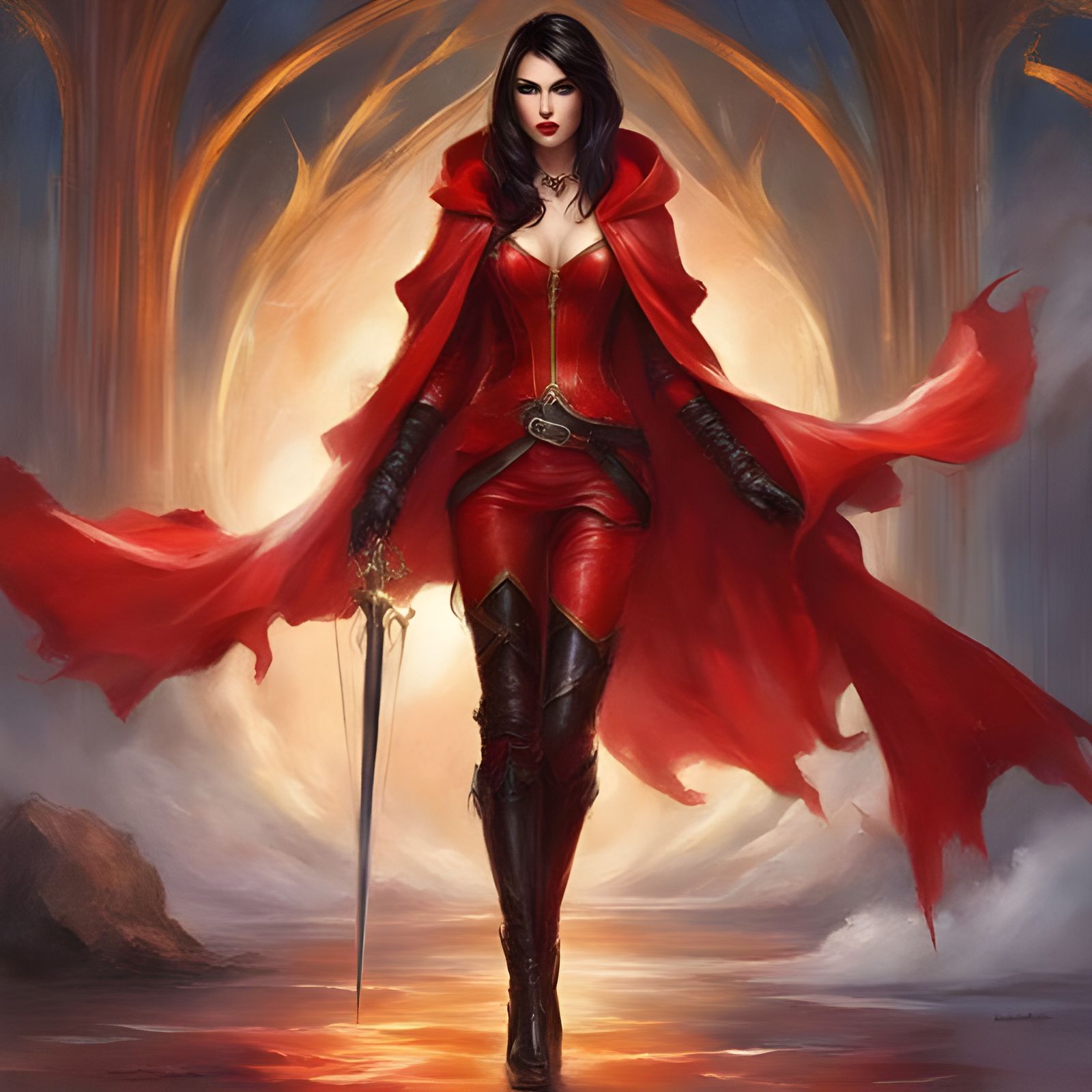 Gothic Lady Portrait in Royo Style