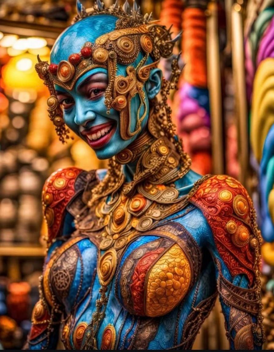 Beautiful Aliens Smiling in Subdued Eldritch Light