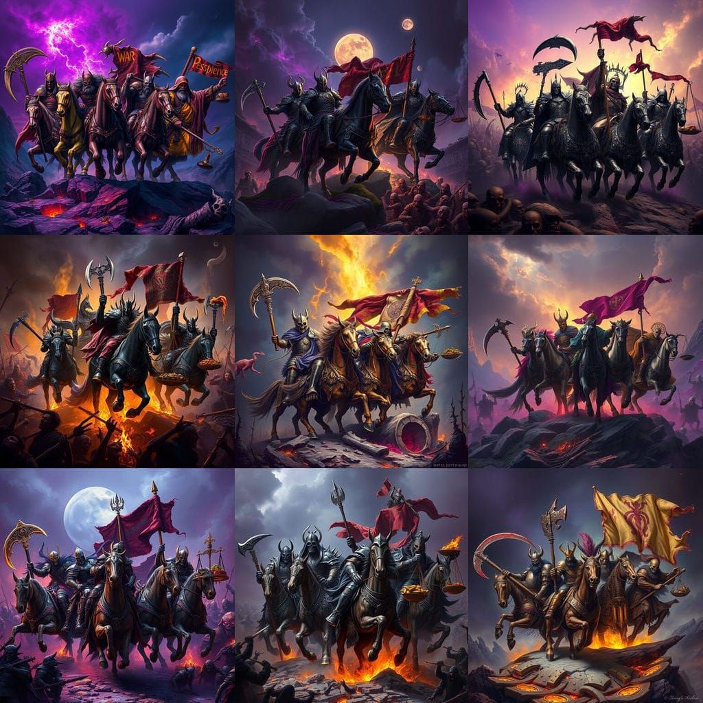 Apocalyptic Horsemen in Dark Fantasy Style