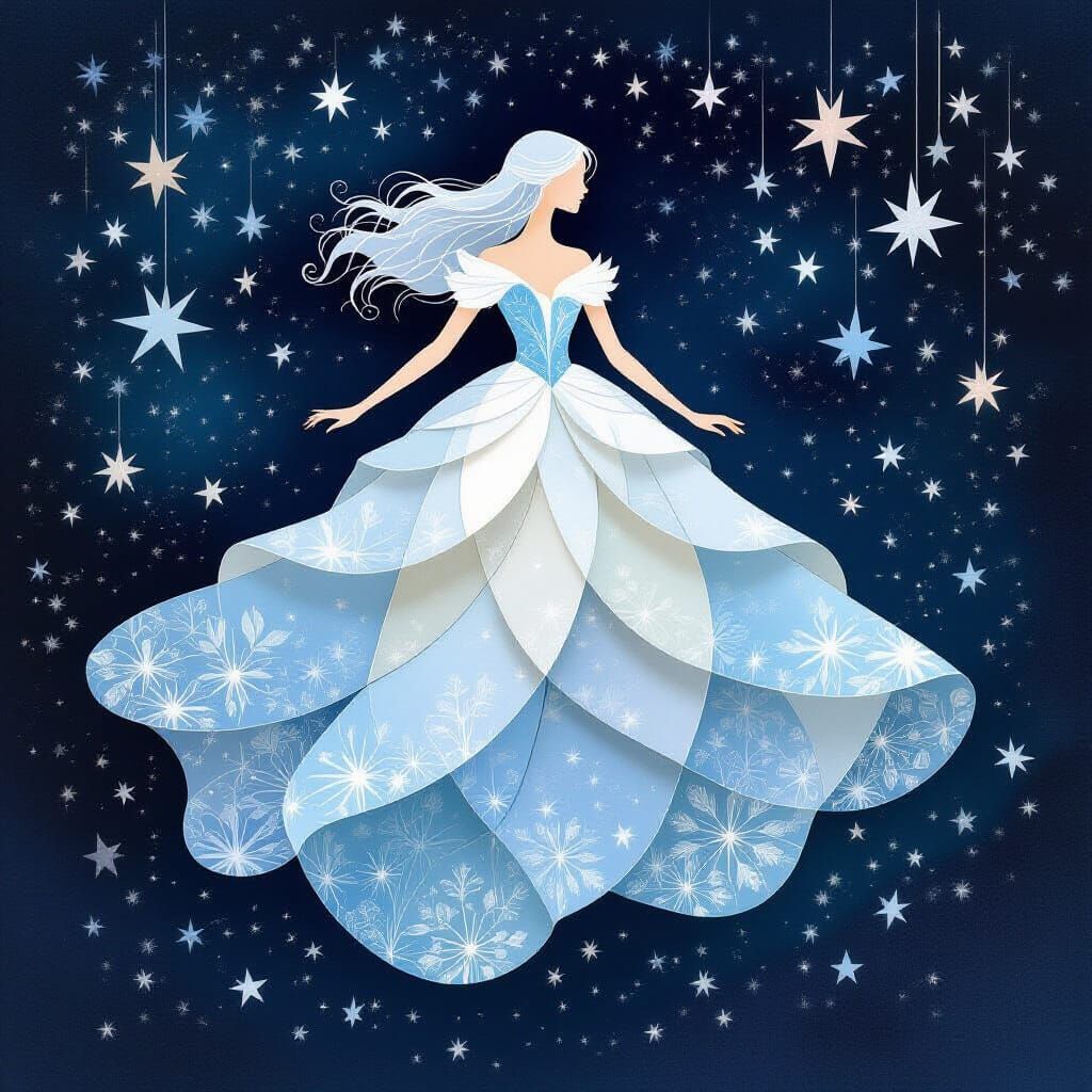 Celestial Paper Cutout Lady Constellation