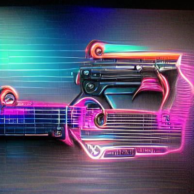Synthwave Harley Davidson Music Pistol Cross