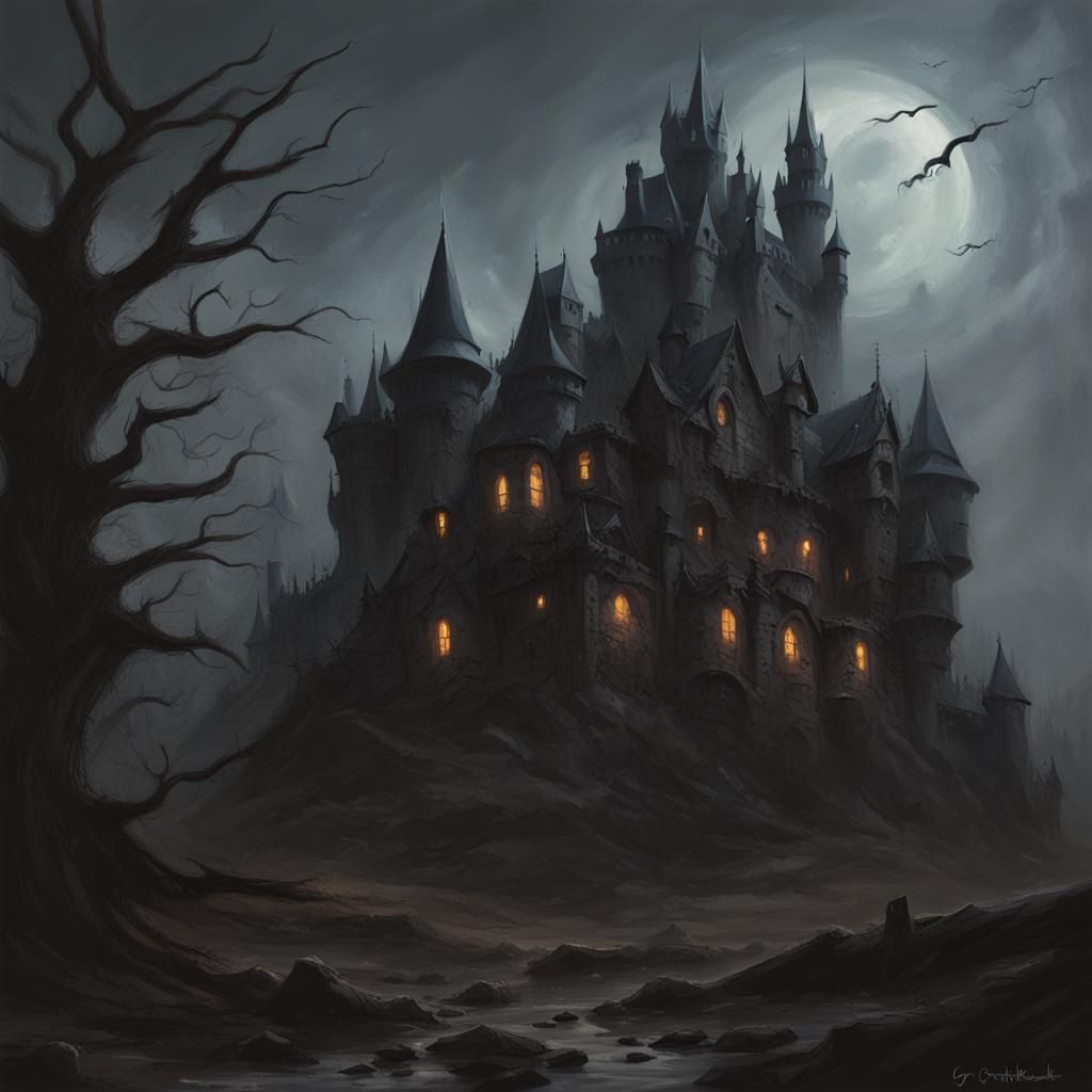 Sinister Haunted Castle Art