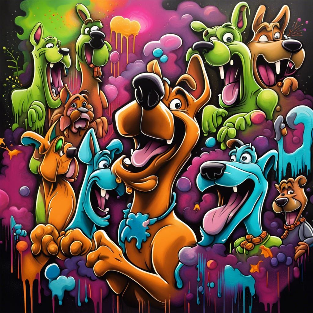 Colorful Graffiti Art of Scooby Doo