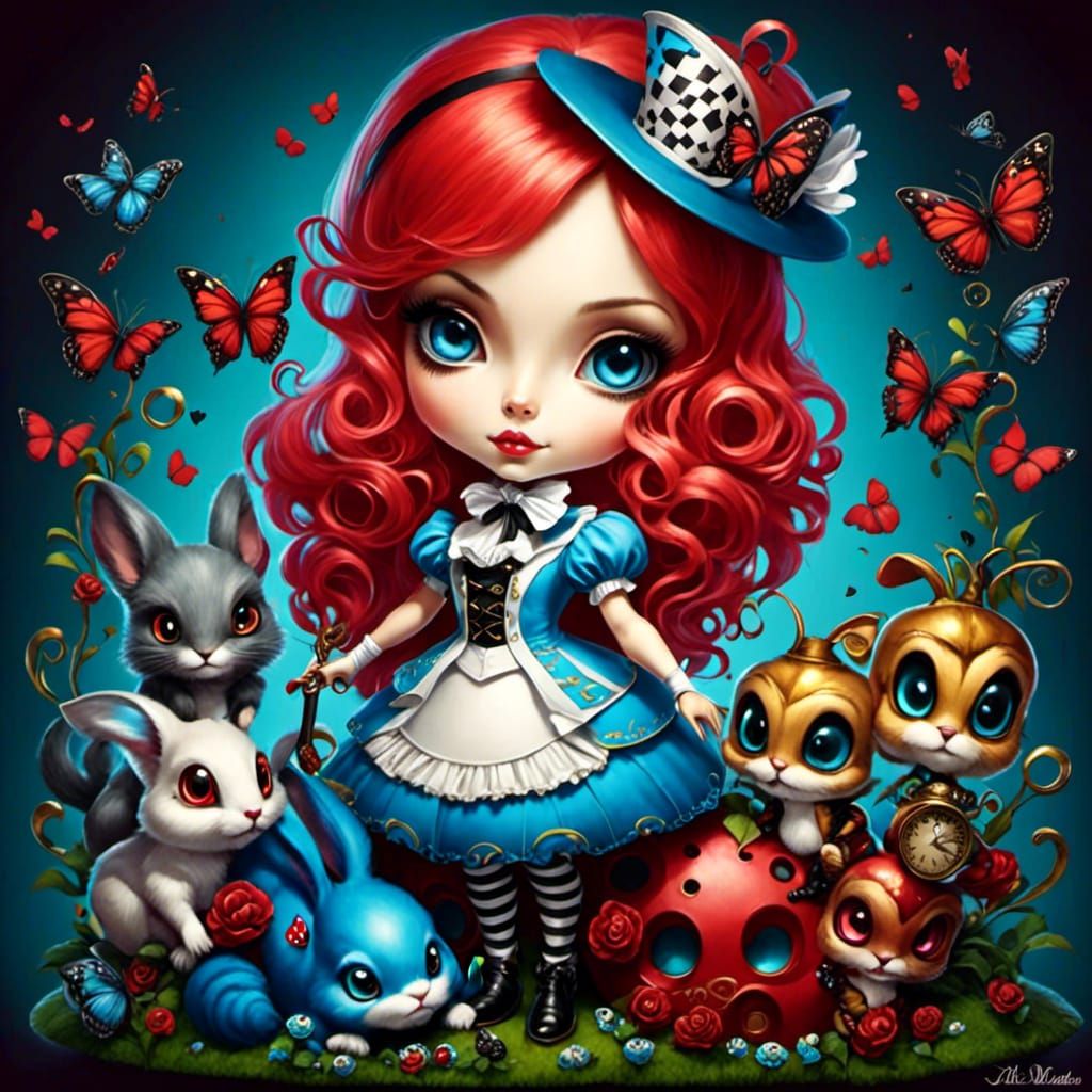 Chibi Alice in Wonderland Character Portrait