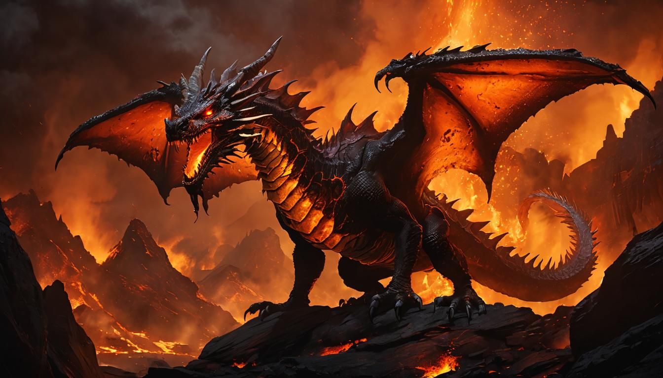 Fearsome Fire Dragon Roaring in Cinematic Style