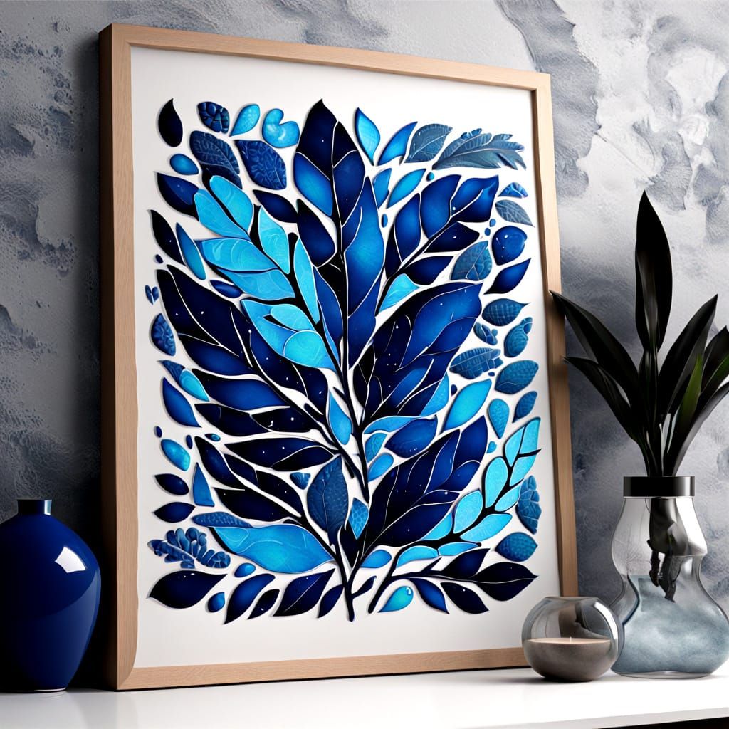 Vibrant Mosaic Artwork with Mixed Ink and Spray Techniques